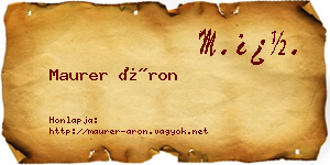 Maurer Áron névjegykártya